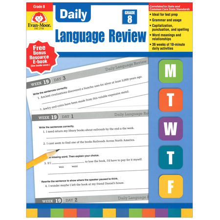 EVAN-MOOR Daily Language Review Teachers Edition Book, Grade 8 2798